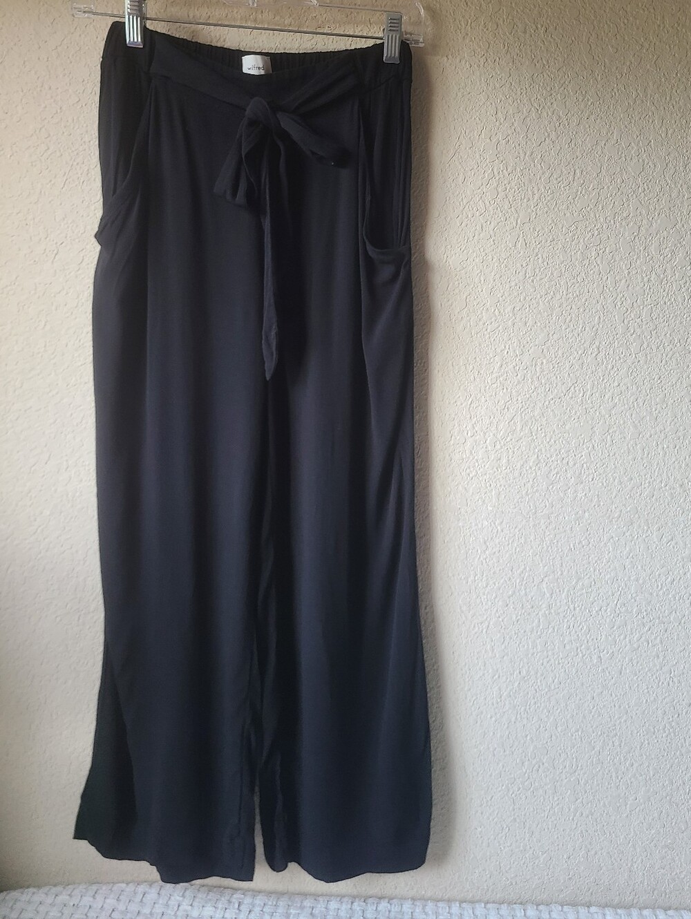 Wilfred Aritzia Black Wide-Leg Drawstring Pants Women's Size XS